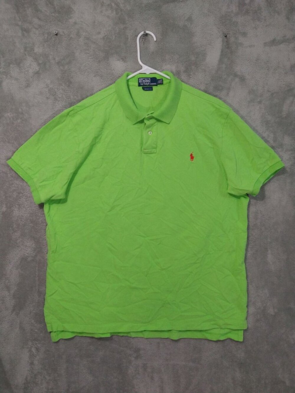 Polo Ralph Lauren Shirt Mens 2XL Green Short Sleeve Custom Fit Pony Logo